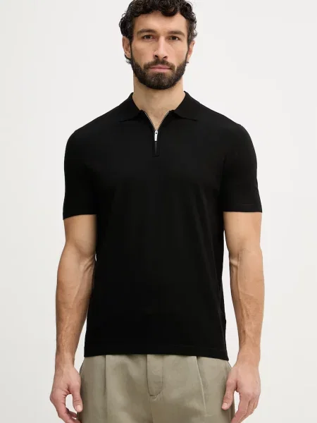 Guess polo bărbați cu vâscoză KADIR negru