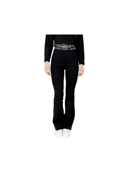 Blugi evazați Calvin Klein Jeans evazate negru