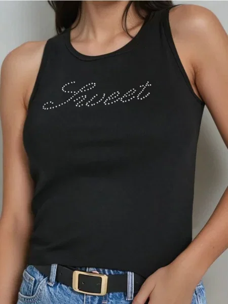 Топ з написом чорний