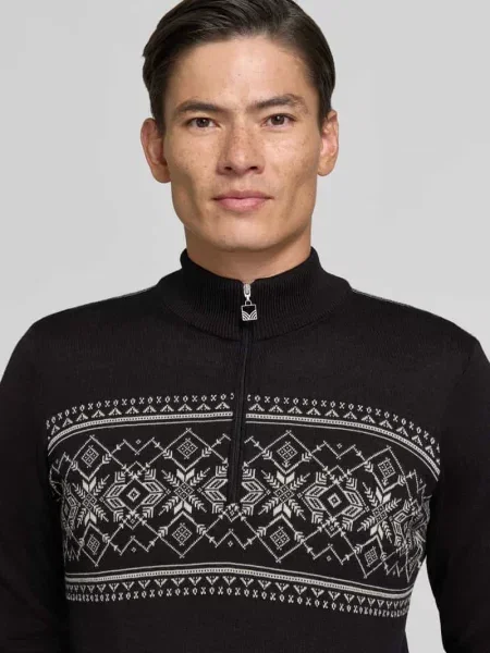 Sweter wełniany z naszywką z logo model Liaset' Dale Of Norway czarny