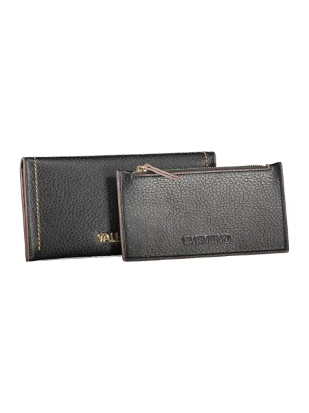 Lniany portfel Valentino Bags elegancki czarny