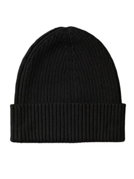 Calvin Klein Sapka Patch Chunky Rib Cotton Beanie fekete