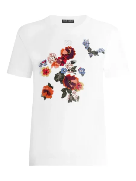 Tricou Dolce & Gabbana cu model floral alb
