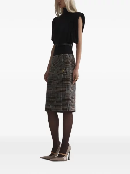 Top Mugler din jerseu negru