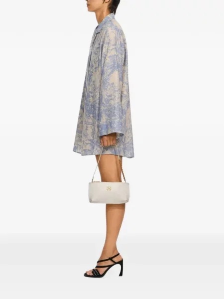 Bőr lapos talpú kézitáska Off-white fehér
