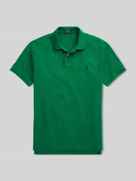 Koszulka polo o kroju slim fit z czystej bawełny Polo Ralph Lauren zielona
