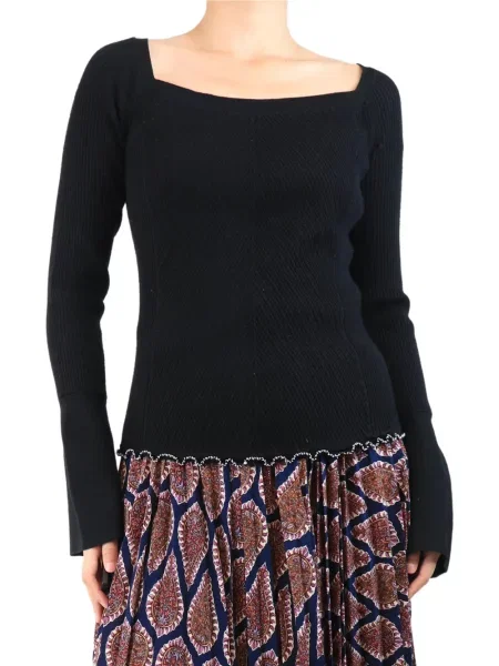 Top 3.1 Phillip Lim cu mărgele negru