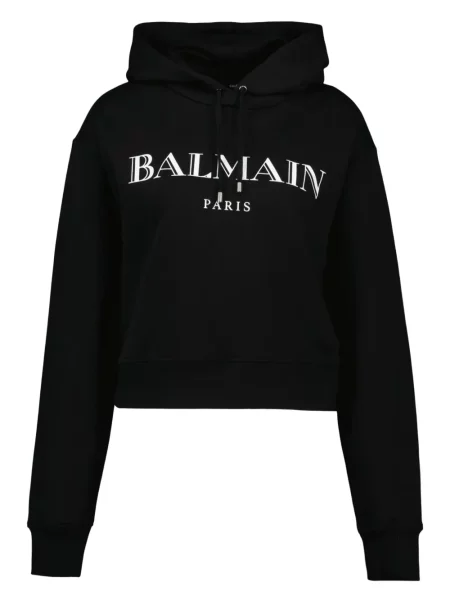 Hanorac cu glugă Balmain cu imagine negru