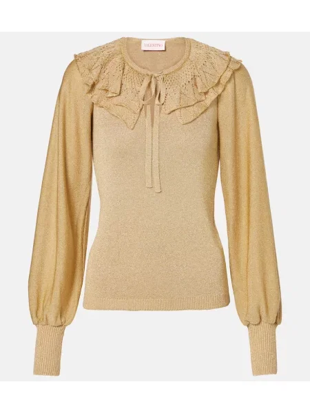 Pulover Valentino cu volane auriu