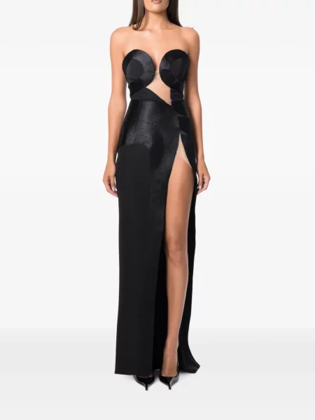 Rochie maxi Norina St fără bretele negru