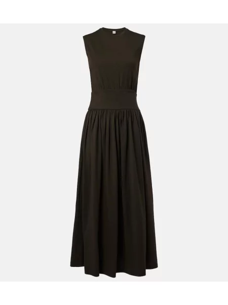 Rochie maxi Toteme din jerseu de costum maro