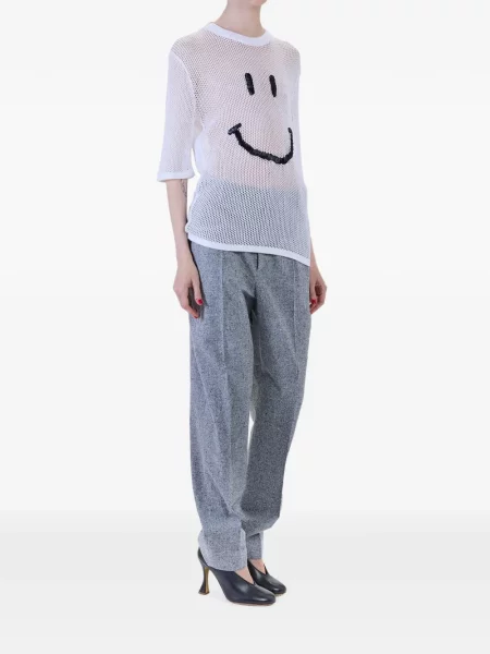 Tricou Moschino plasă alb