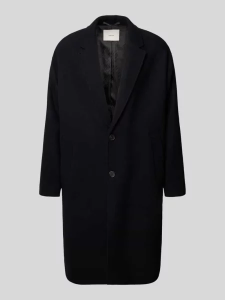 Płaszcz wełniany o kroju regular fit z kołnierzem z połami model ‘MILO’ Selected Homme czarny