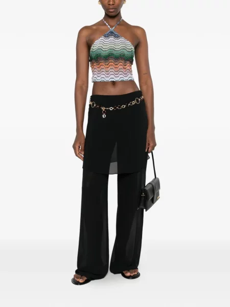 Top Missoni tricotate cu gât halter verde