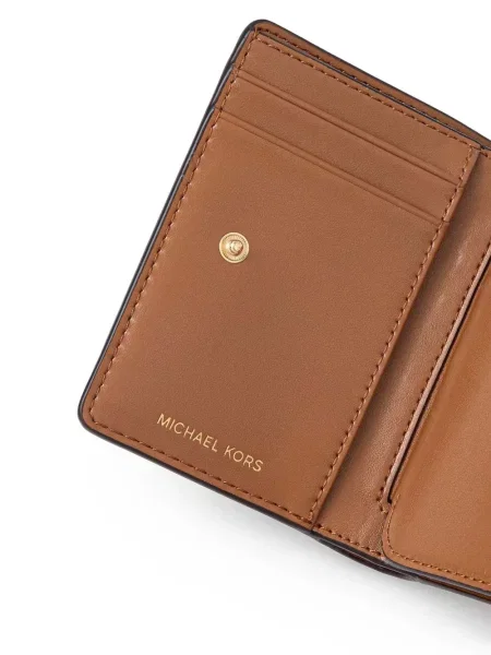 Pruhovaná plisovaná peněženka Michael Michael Kors s potiskem šedá