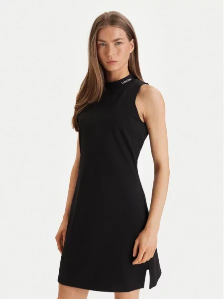 Calvin Klein Jeans Ежедневна рокля Interlock Mock черен