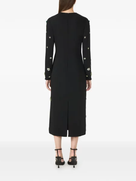 Rochie midi Costarellos din crep de costum negru