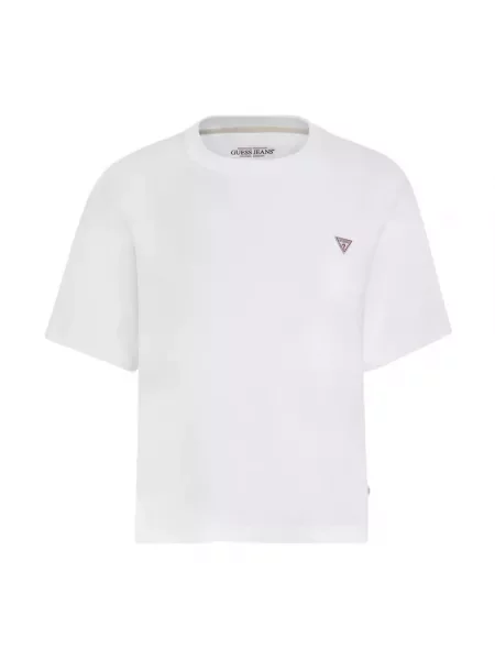 Jeansy Guess z krótkim rękawem białe