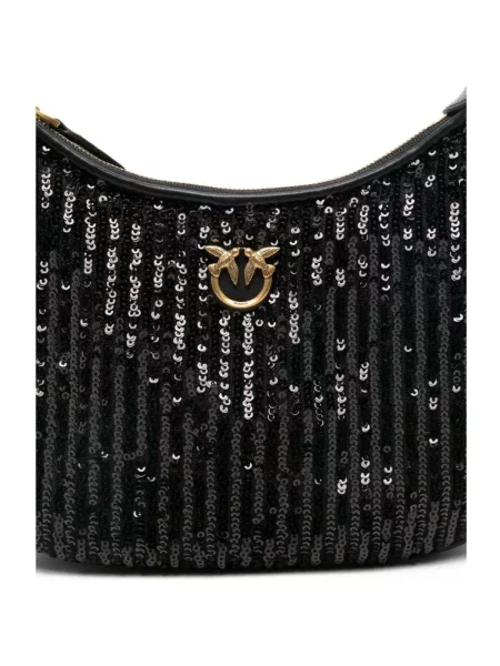 PINKO Geantă Half Moon Mini AI PLTT negru