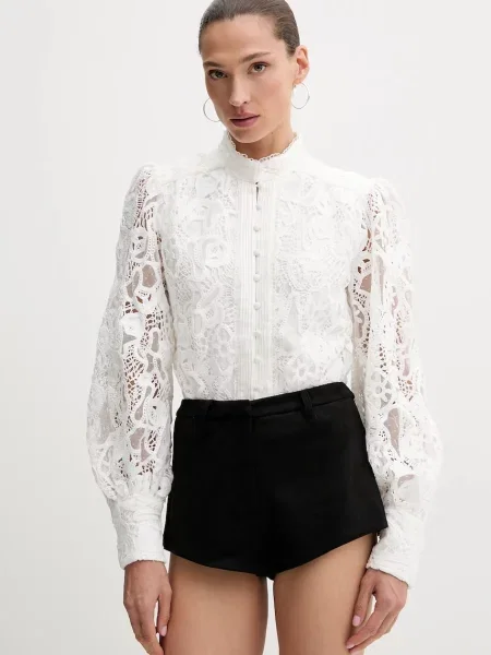 Bardot bluzka wzorzysta biały