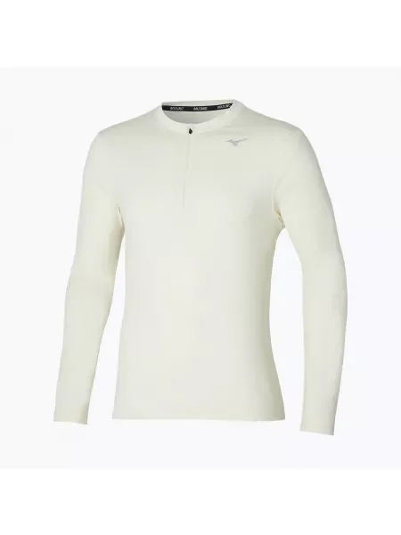 Мъжка тениска за бягане с дълъг ръкав Mizuno Impulse Core Half Zip pristine бяло