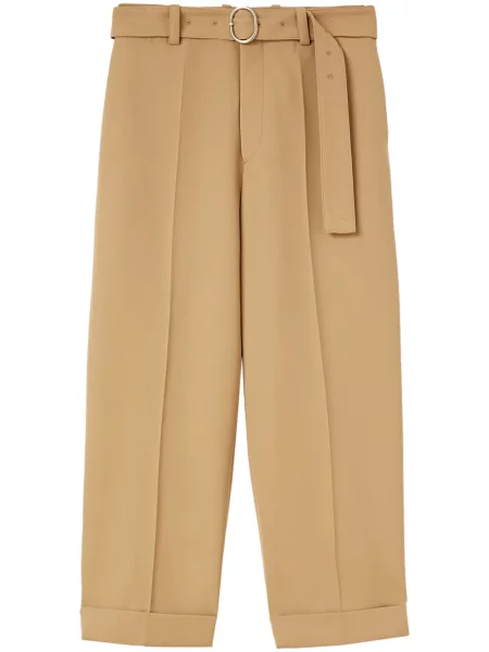 Pantaloni Jil Sander de lână maro