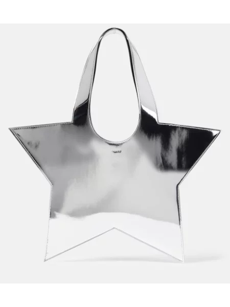 Geanta de piele Coperni din piele argintiu