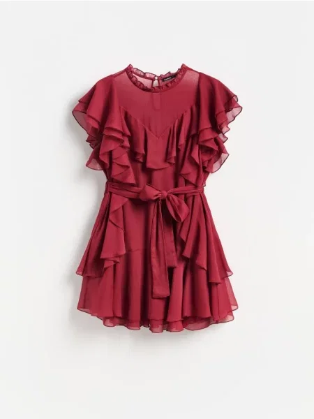 Reserved Rochie mini cu volane maro
