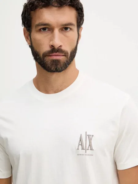 ARMANI EXCHANGE Póló fehér bézs
