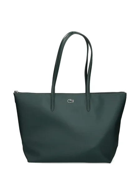 Geantă shopper Lacoste cu autograf verde