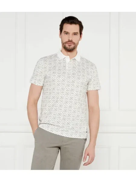 JOOP! Tricou polo 17 Bej Modern Fit alb