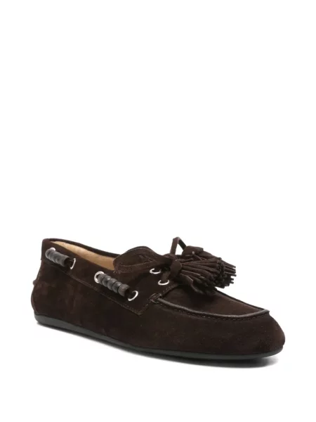 Pantofi loafer Miu Miu cu mărgele maro