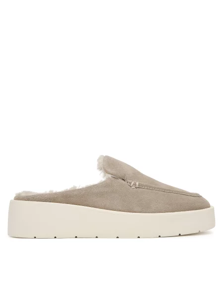 Papucs Calvin Klein Flatform Mule Suede Wl bézs