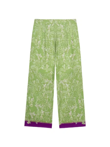 Pantaloni palazzo Shanghai Tang de mătase