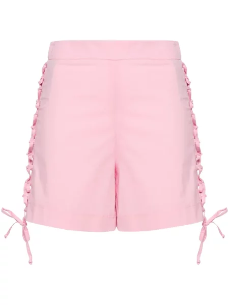 Szorty Federica Tosi sznurowane koronkowe różowe
