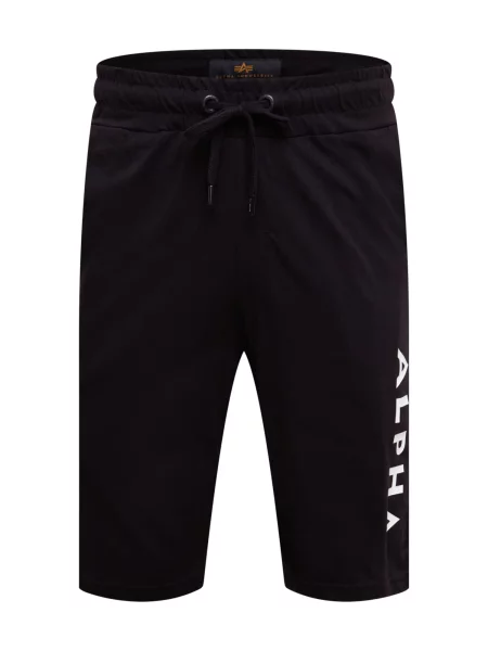 ALPHA INDUSTRIES Pantaloni negru / alb