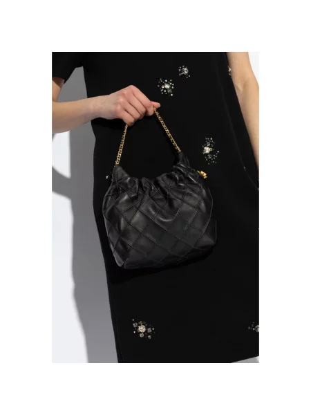 Torebka Tory Burch skórzana z nadrukiem czarna