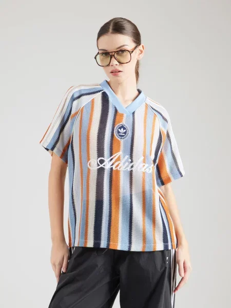 ADIDAS ORIGINALS Majica Summer Glow / sivkasto plava / svijetloplava / narančasta bež