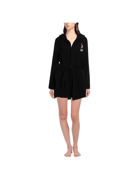 Szlafrok Moschino z logo czarny