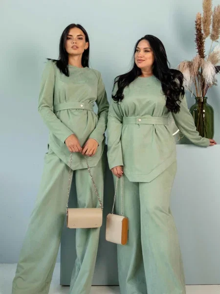 Замшеві Штани палаццо RiMari зелений