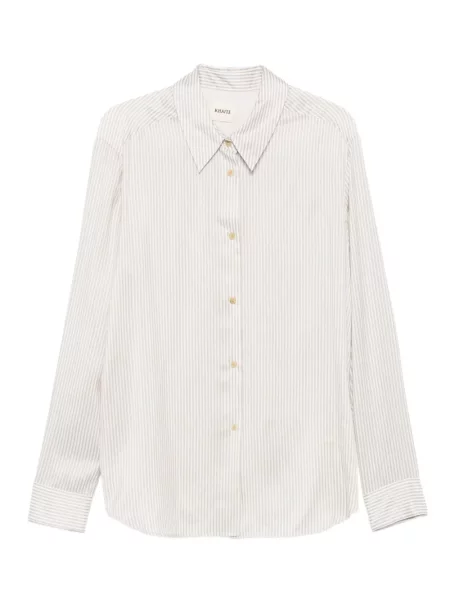 Długa koszula Khaite w paski biała