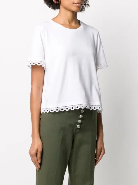 Tricou Dondup cu broderie alb