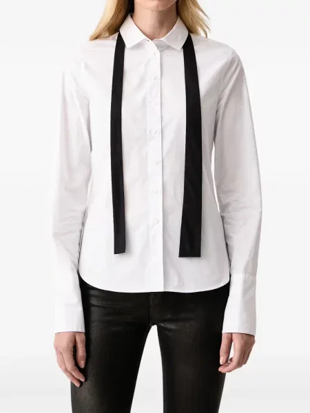 Lung cămașă Armani Exchange cu legături alb