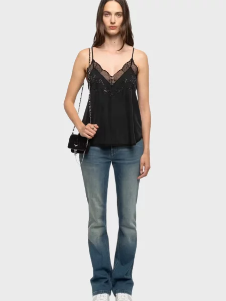 Шовковий топ Zadig&voltaire чорний