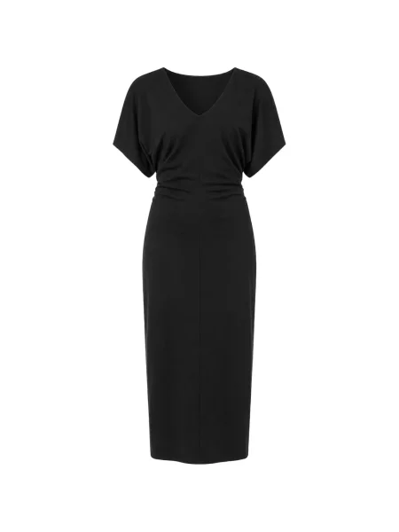 Rochie midi Drykorn cu decolteu în V cu volane negru