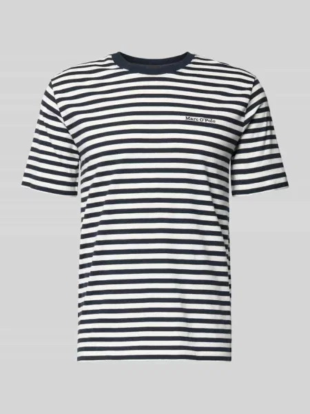 T-shirt o kroju regular fit z czystej bawełny Marc O'polo granatowa