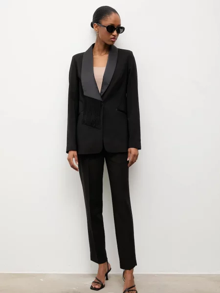 Answear.LAB spodnie dopasowane high waist czarny