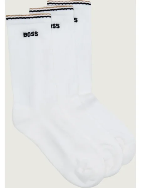BOSS BLACK Șosete 3P QS Rib Stripe CC alb