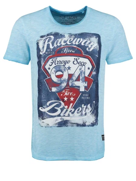 Key Largo Tricou KLRaceway bleumarin / azuriu / roşu închis alb