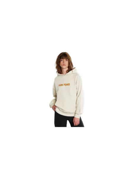 Dedicated Hoodie Sundborn Twin Peaks Logo Oat White Kobiety Bluzy i bluzy z kapturem Dedicated Size: S biały